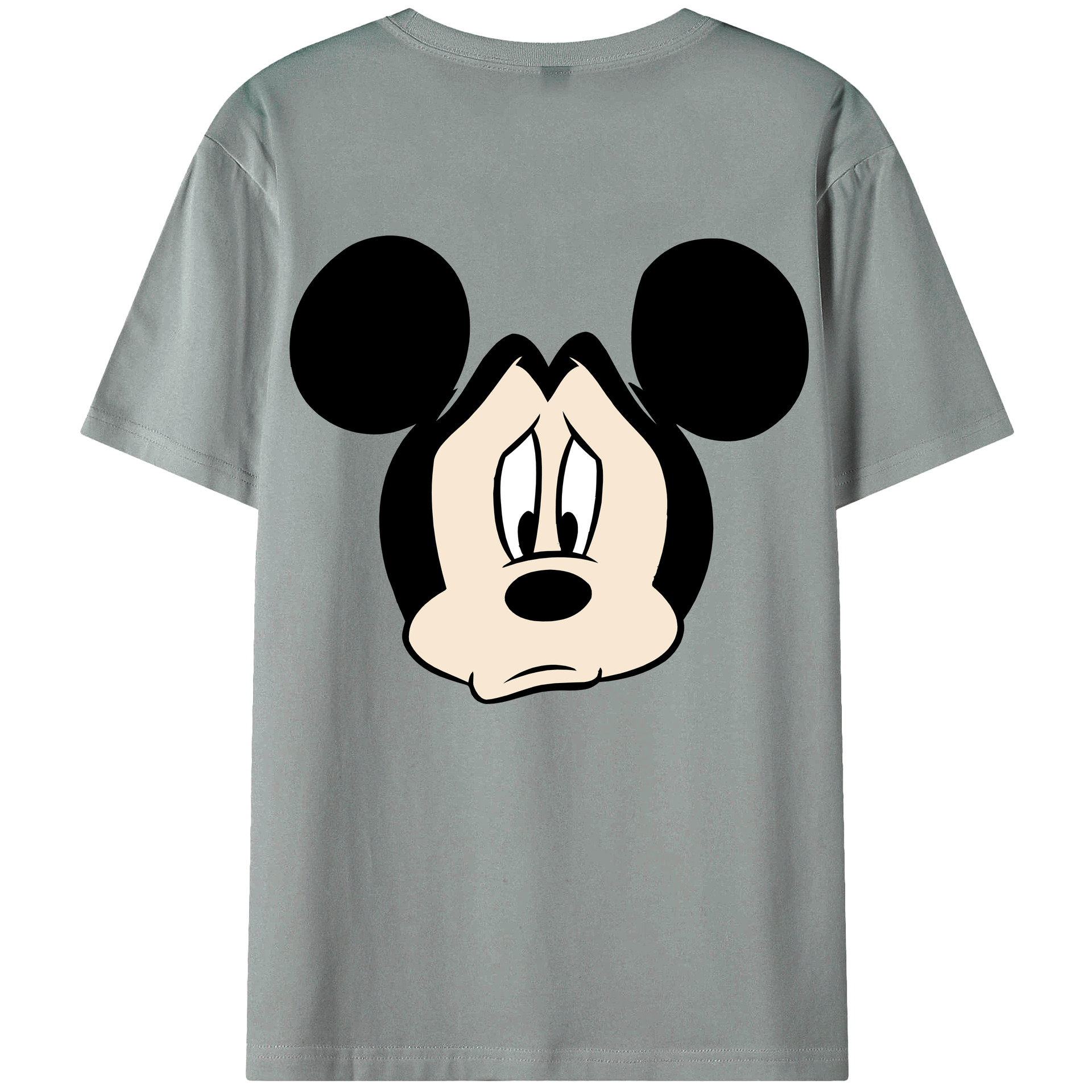 ミッキーマウス Mickey Mouse 綿100％ メンズ半袖Tシャツ（バックプリント） 通気性